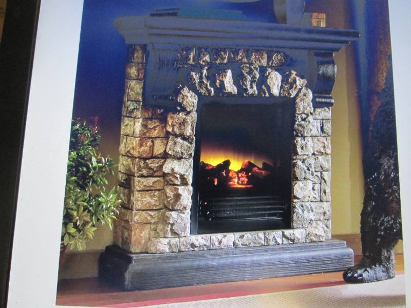 lot 170 image: Faux Stone Fireplace open box Retai...