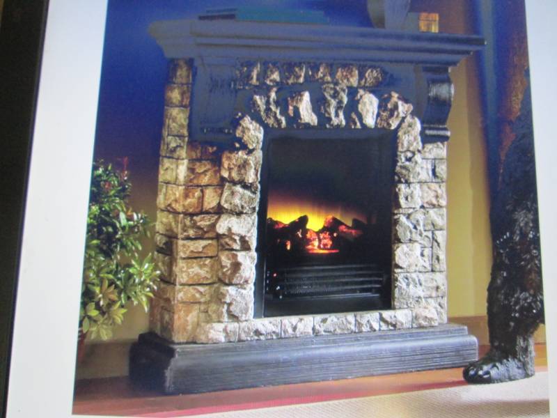 lot 171 image: Faux Stone Fireplace open box Retai...