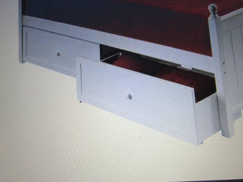 lot 173 image: White Wooden Daybed Storage Drawers...