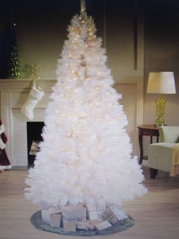 lot 179 image: Pre-Lit White Christmas Tree 6.5 ft...