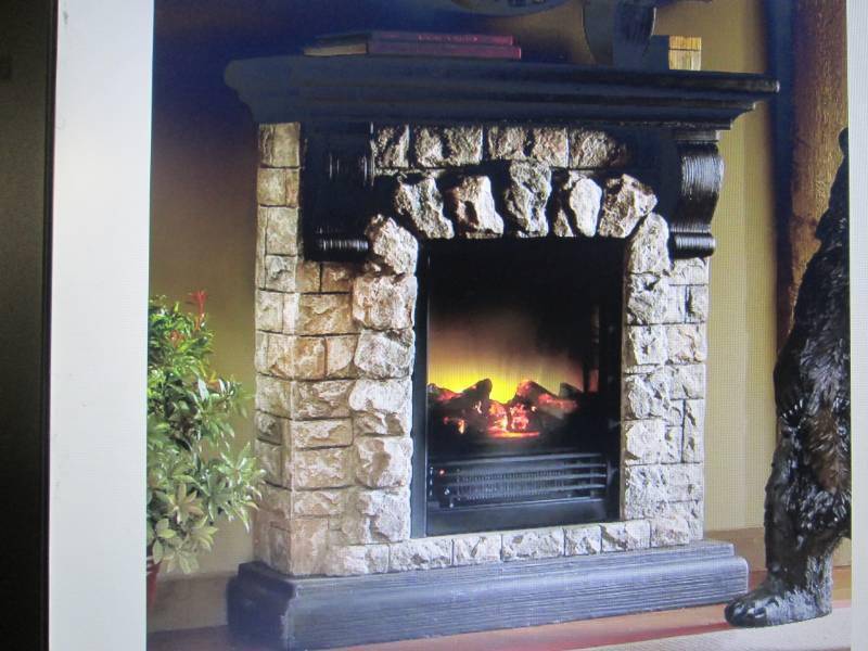 lot 181 image: Faux Stone Fireplace open box Retai...