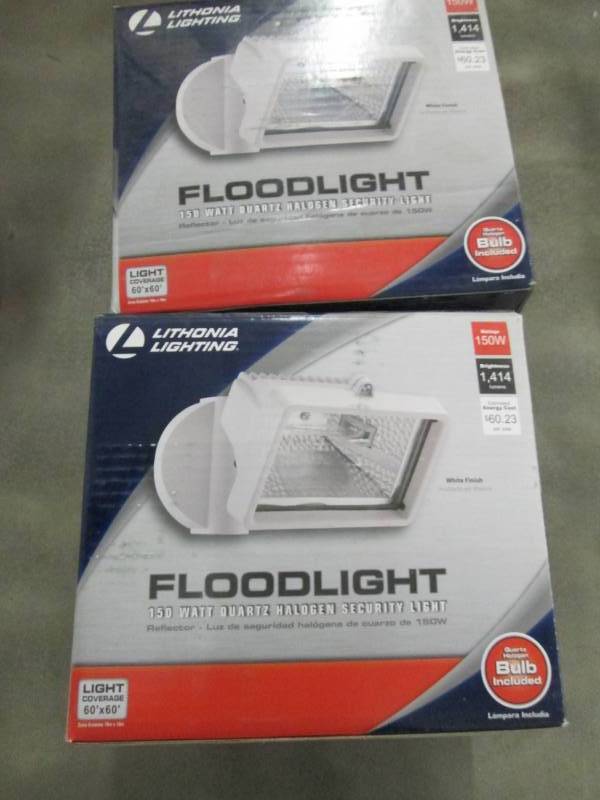 lot 206 image: Lithonia Lighting Lot of 2 150W Hal...