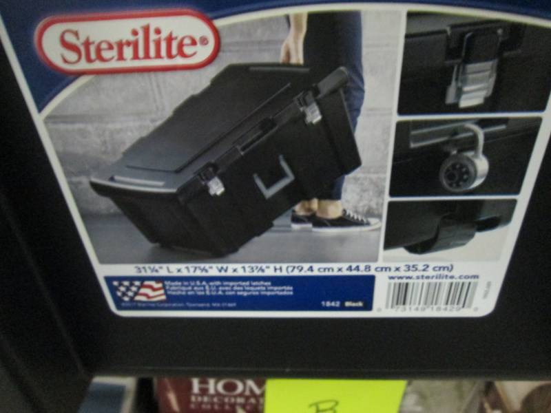 lot 233 image: Sterilite Black Foot Locker...