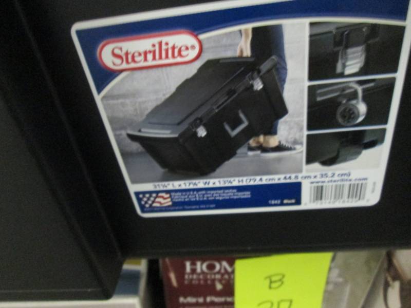 lot 234 image: Sterilite Black Foot Locker...