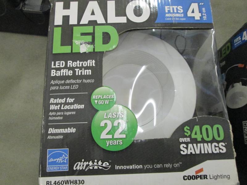 lot 242 image: Lot of 2 Halo 4 inch LED Retrofit B...