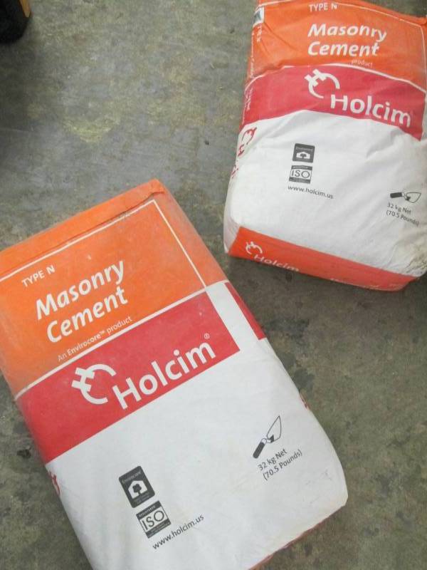 lot 255 image: Lot of 2 Holcim Masonry Cement Type...