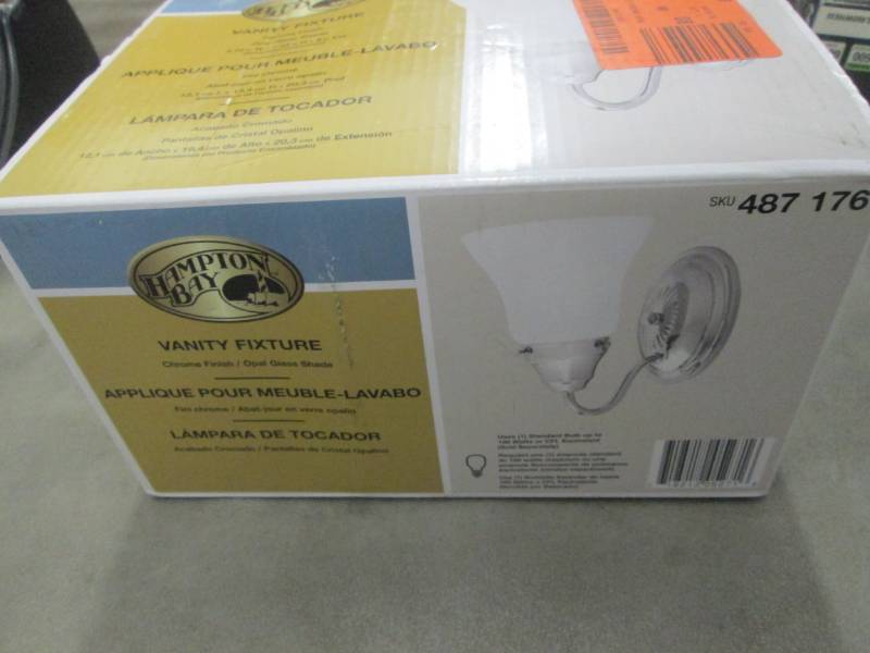 lot 256 image: Hampton Bay 1 Light Vanity Fixture ...