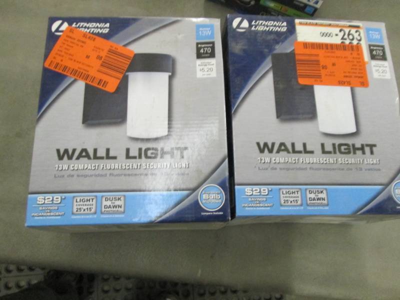 lot 281 image: Lot of 2 Lithonia Lighting Wall-Mou...