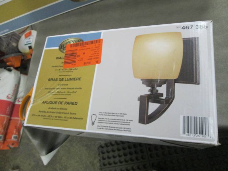 lot 296 image: Hampton Bay 1-Light Bronze Sconce w...