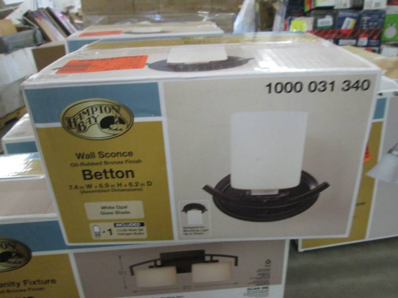 lot 316 image: Hampton Bay 1 Light Betton Wall Sco...