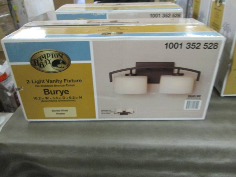 lot 318 image: Hampton Bay 2 Light Vanity Fixture ...