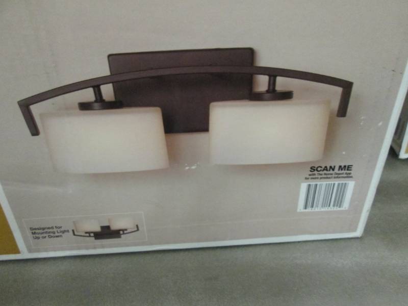 lot 319 image: Hampton Bay 2 Light Vanity Fixture ...