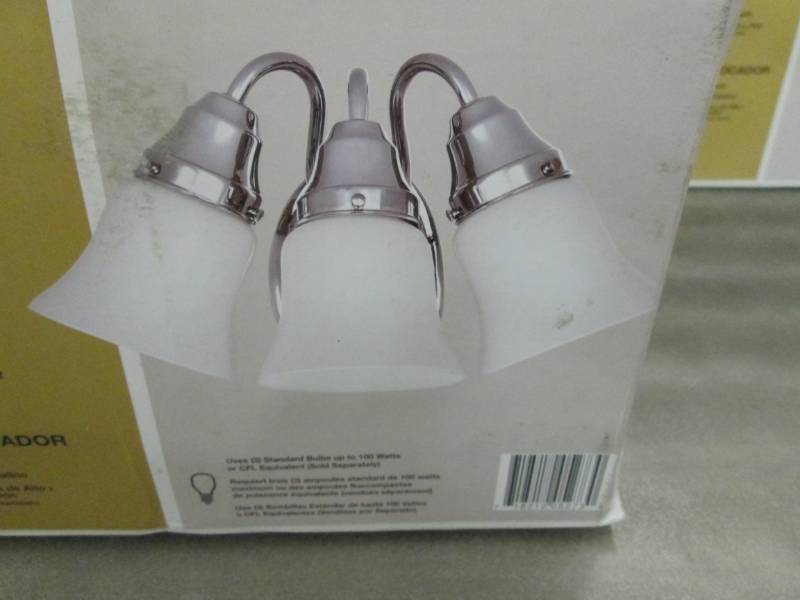 lot 320 image: Hampton Bay 3 Light Vanity Fixture ...