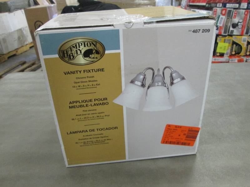 lot 321 image: Hampton Bay 3 Light Vanity Fixture ...