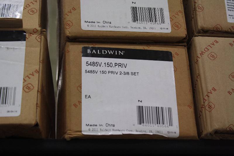 lot 52A image: Baldwin 5485V.150.PRIV Solid Brass Door Lever - New 3 sets $335 Value