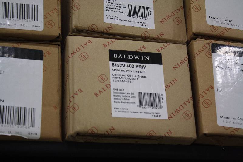 lot 54A image: Baldwin 5452V.402.PRIV Distressed Oil Rubbed Bronze Estate - NEW $180 value  2 Sets