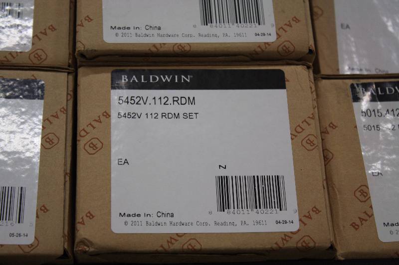 lot 56A image: Baldwin 5452V.112.RDM Solid Brass Door Lever - 3 Sets $50 Value