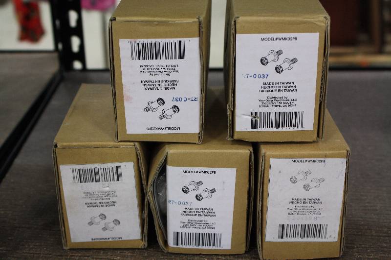 lot 86 image: Elizabethan Classics ECWMK02PB Wall Mount Faucet Adapter Kit, Polished Brass  New 5 Qty $100 Value