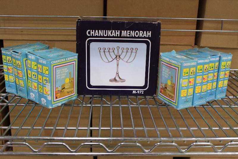 lot 149 image: Chanuka Menorah & 8 Boxes of Candles  New