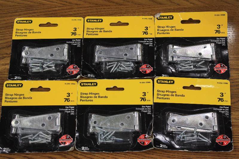 lot 104 image: Stanley 3 Strap Hinges - New 6 Qty Packages