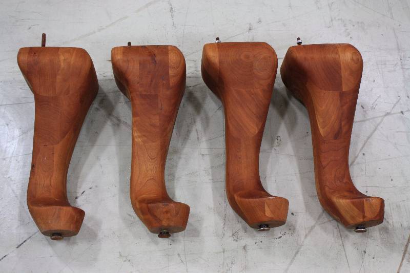 lot 82 image: Custom Made Solid Cherry Wood Table Legs  4 Legs