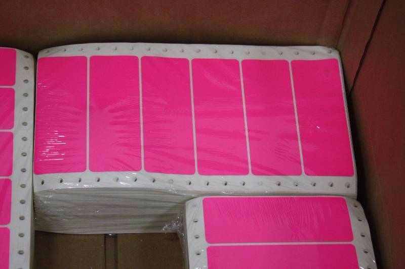 lot 162 image: Pink Neon Labels 10,000 Qty