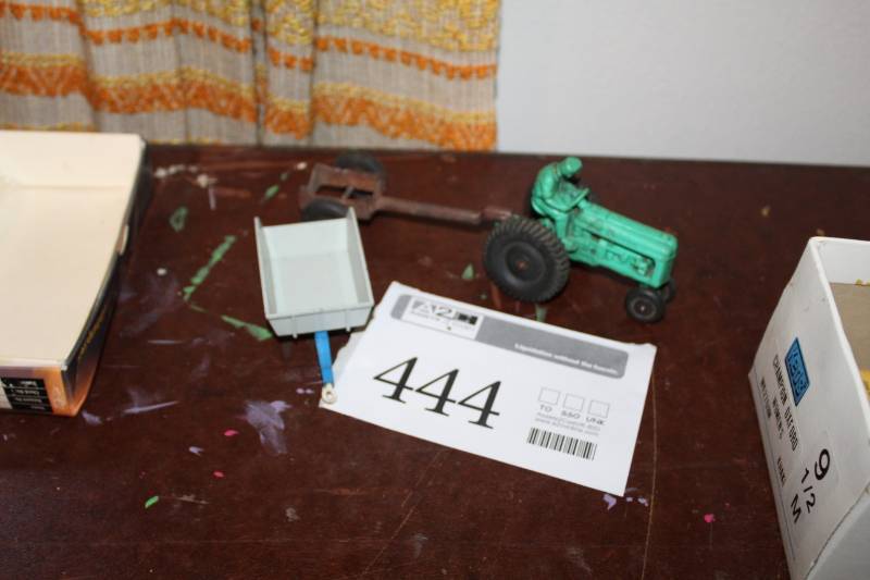 lot 444 image: Toy Tractor with Pull-Behind Implements
