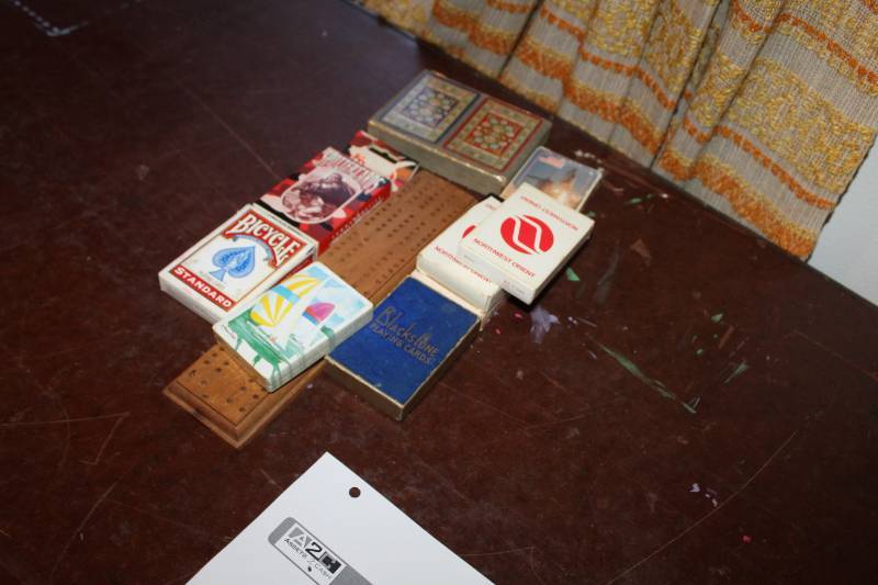 lot 450 image: Cribbage Board, Decks of Cards