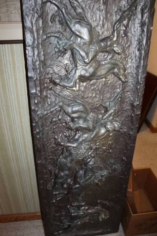 lot 199 image: Wall art - fiberglass bas relief classic motif