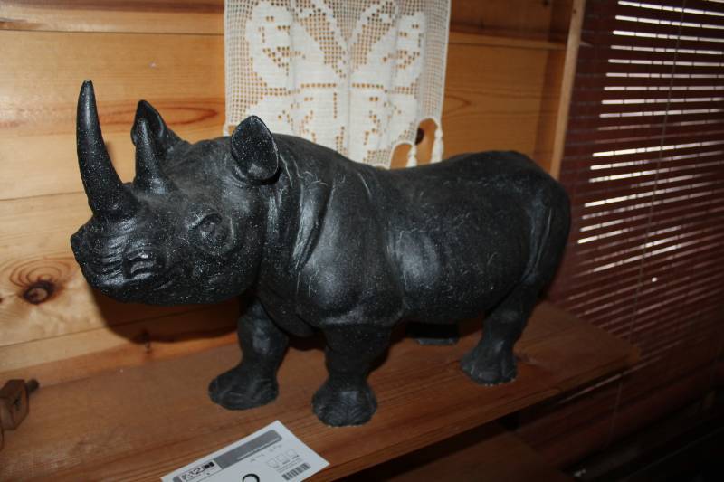 lot 182 image: Black Rhino Table Statue