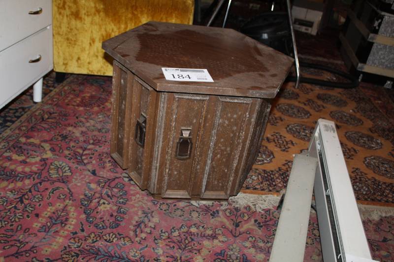 lot 184 image: Octagon Wood Side Table