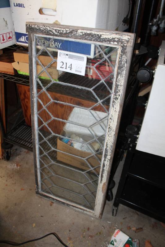 lot 214 image: House Window with Decorative Glass Pane