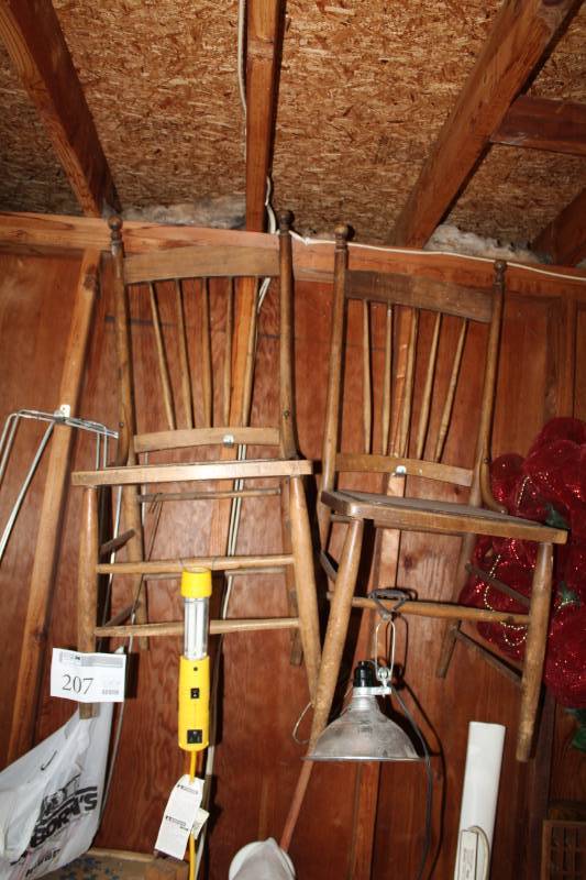 lot 207 image: Wood Dining Chairs