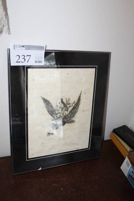 lot 237 image: Framed Matted Wall Art