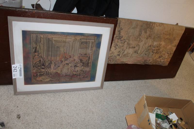lot 242 image: Wall Art - 1) Framed Matted, 1) Canvas