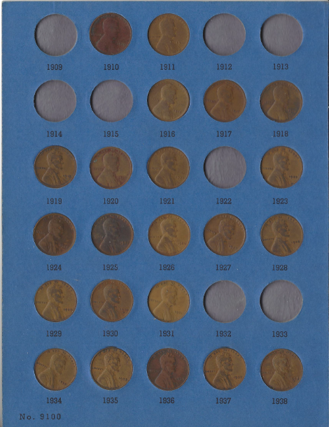 Collection of 76 Lincoln Wheat CentsMemorial Cents
