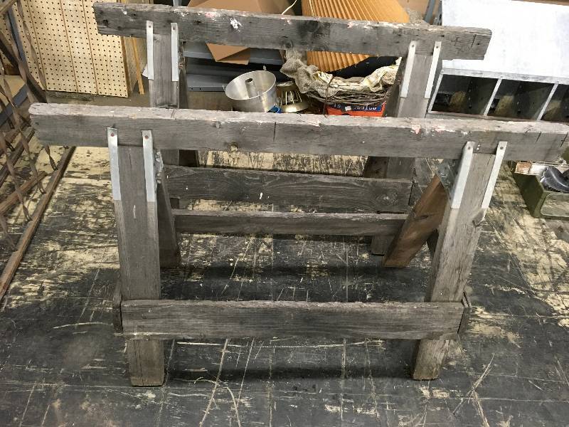 lot 45 image: Set of Wooden Saw Horses