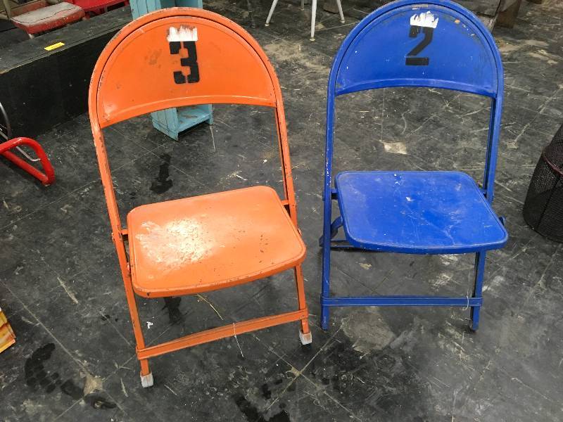 lot 50 image: Vintage Small Metal Chairs