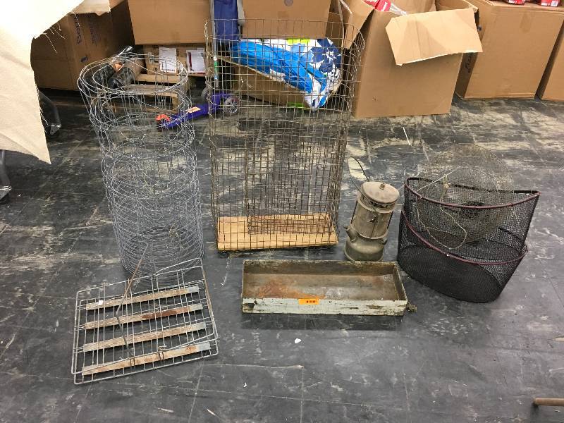 lot 55 image: Fish Catcher & Misc Tin Objects
