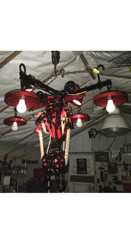 lot 1 image: Custom Made Harley Davidson Chandelier