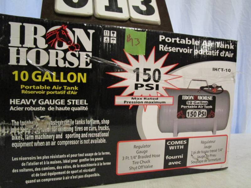 lot 13 image: Iron Horse 10 Gallon Portable Air Tank
