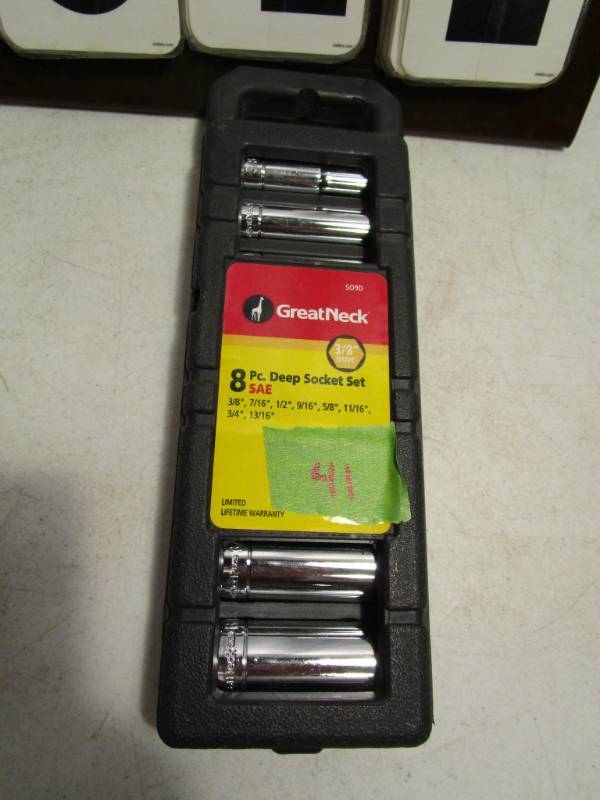 lot 41 image: Great Neck 8 Pc Deep Socket Set