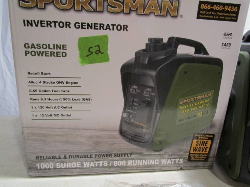 lot 52 image: Sportsman 1000 Watt Generator