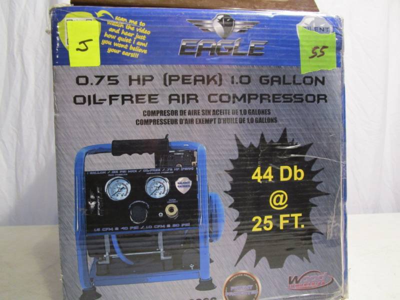 lot 55 image: Eagle Silent Series Air Compressor - 1 Gallon