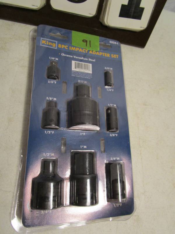 lot 91 image: King 8pc Impact Adapter Set