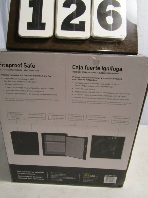 lot 126 image: Stack-On Fireproof Personal Safe - Medium