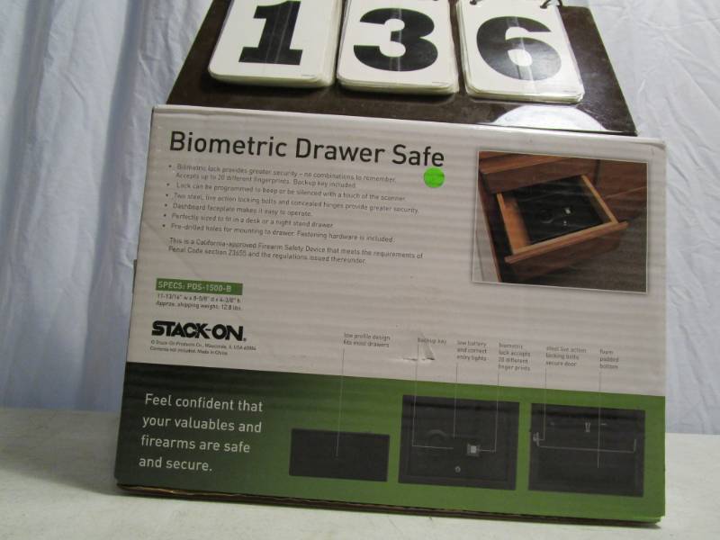 lot 136 image: Stack-On Biometric Small Drawer Safe