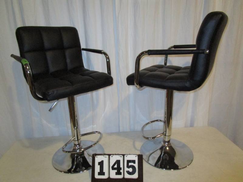 lot 145 image: Modern Padded Bar Stools