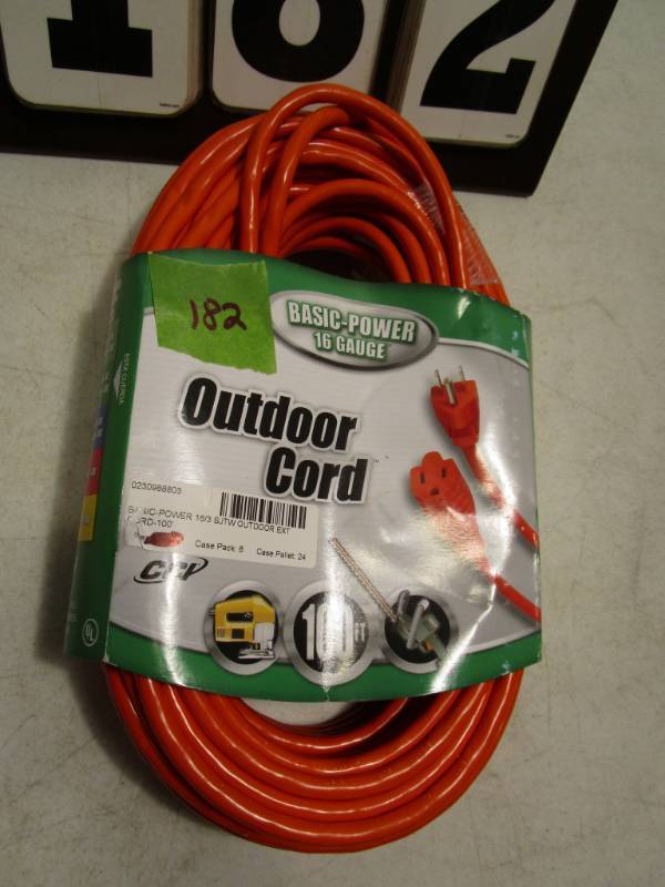 lot 182 image: Basic Power Extension Cord - 100 ft