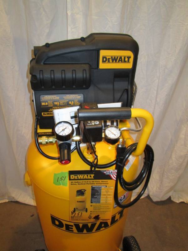 lot 151 image: DeWalt 30 Gallon Direct Drive Vertical Portable Air Compressor